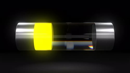 Animated Glass Fuse Blowing with Power Surge and Color Change