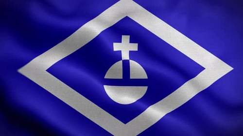 Animated Waving Flag with Christian Orb and Cross