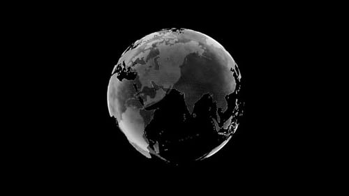 Digital Dotted Globe Rotation with Green Screen