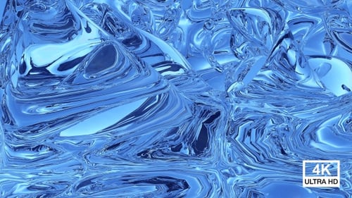 Abstract Blue Fluid Metallic Waves Loop