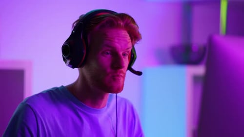 Excited Young Gamer Celebrates Virtual Reality Success