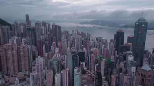 Vista aérea de Hong Kong del centro de la ciudad de Hong Kong