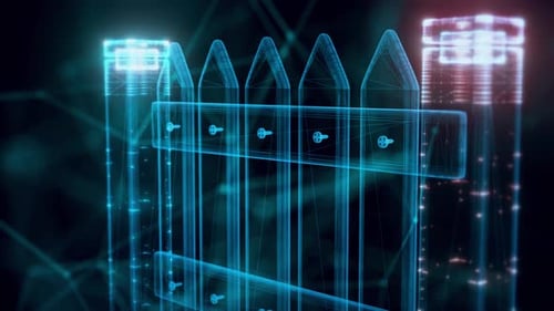 Fence Hologram Close Up 4k