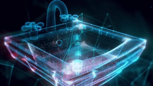 Bathroom Sink Hologram Close Up Hd