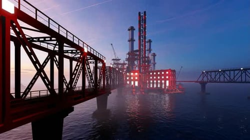Brücke und Industriekomplex
