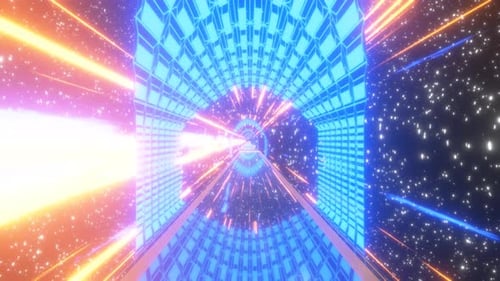 Abstract Tunnel of Blueorange Color