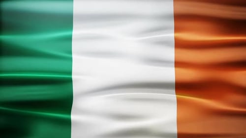 National Flag of Ireland Waving Realistic Animation