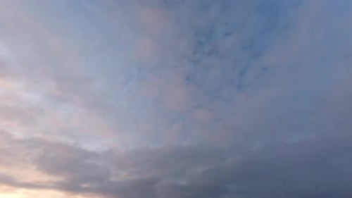 Aerial View of Beautiful Clouds at Sunset