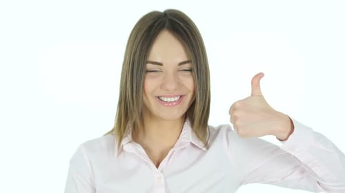 Woman Giving Thumbs Up with a Smile
