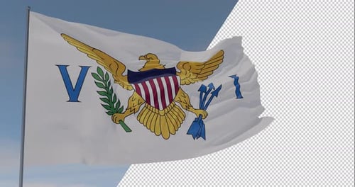 flag Virgin Islands US patriotism national freedom, seamless loop, alpha channel
