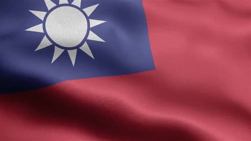 Realistic Waving Flag of Taiwan Seamless Loop
