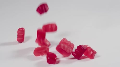 Falling Red Gummy Bears