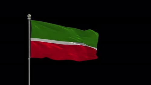 Realistic Waving Flag Animation With Green, White, And Red Stripes