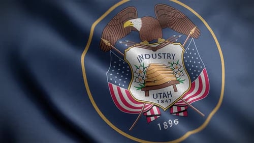 Utah State Flag Close Up HD