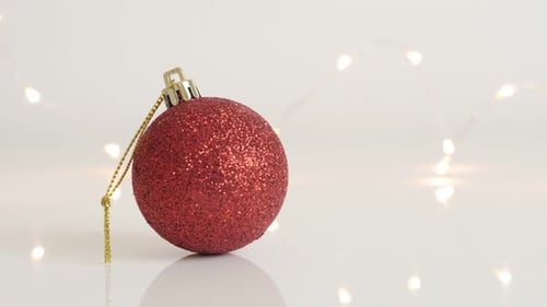 Close Up Of Red Christmas Ornament Decoration