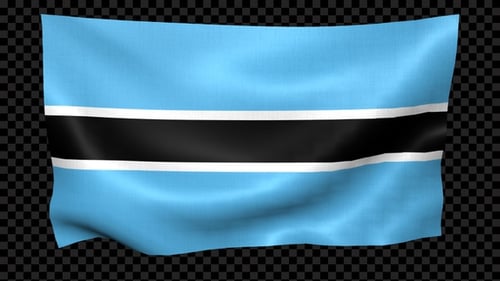 Botswana Flag Waving Loop Animation