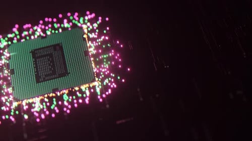 Futuristic Microchip Processor with Digital Data Flow