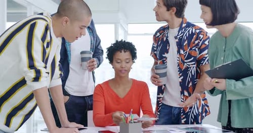 Creatives working in a modern office