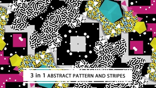 Retro Memphis Style Abstract Geometric Pattern Loop Background