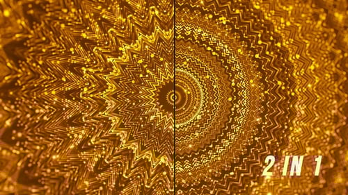 Golden Shimmering Decorative Mandala Particles Background Loop