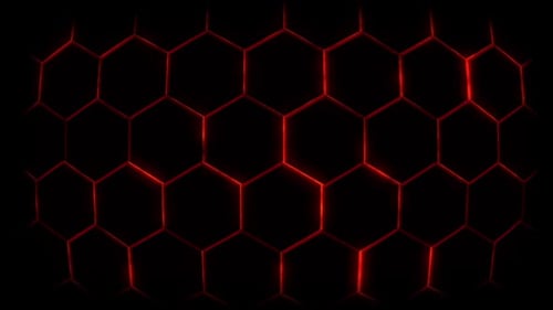 Dynamic Red Hexagon Grid Loop Background