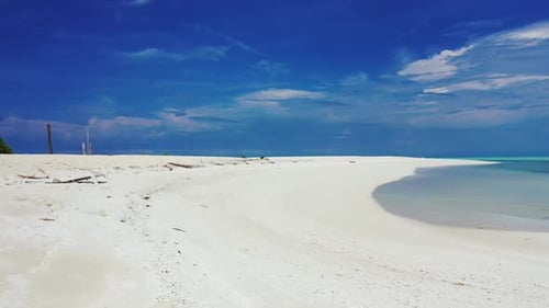 Aerial top view abstract of perfect sea view beach holiday by aqua blue sea with white sand backgrou
