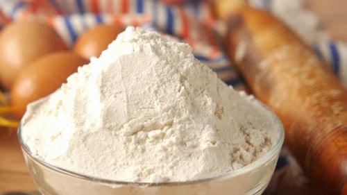 Bowl of Flour and Baking Ingredients