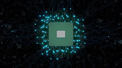 CPU. Modern processor. Motherboard.