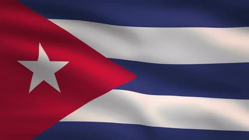Realistic Waving Cuban Flag National Animation