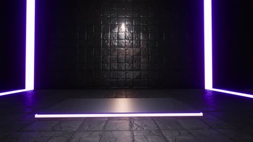 Fond de projecteur de vitrine de produit avec néons colorés