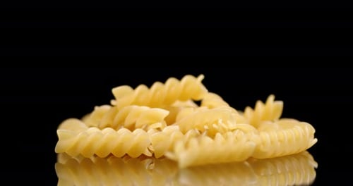 Fusilli Pasta Dry Slowly Rotates.