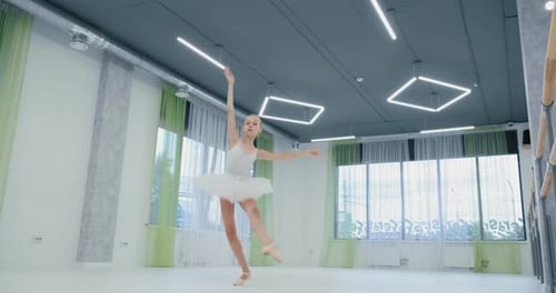 Ballerina in Classical Dance in Studio