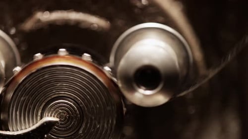 Close-Up of Metal Spring Turning Mechanism