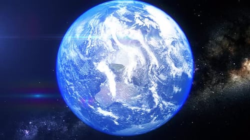 Realistic Earth Zoom Central Mediterranean Sea
