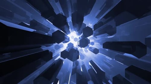 Dark Blue Hexagons depth effect loop