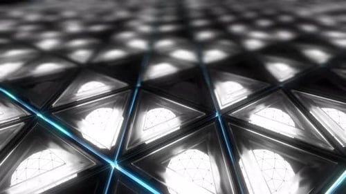 Dynamic Glowing Triangle Grid Animated Loop Background