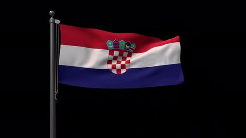 Realistic Waving Croatian Flag Loop Animation