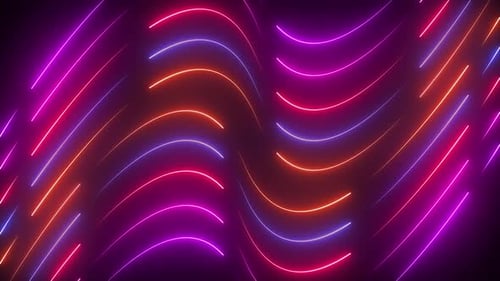 Neon Curved Wavy Lines