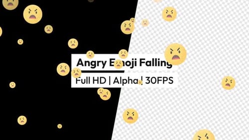 Angry Emoji Falling Animated Background