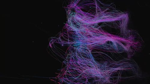 Dynamic Abstract Flowing Lines Particle Background