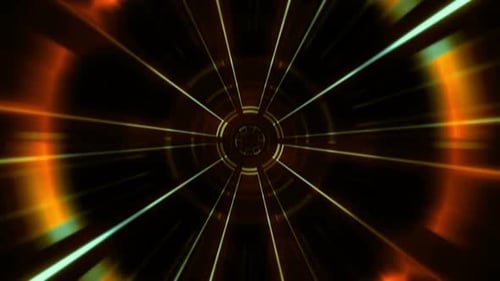 Abstract Circle Rays Orange 01