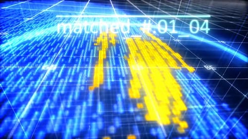 Futuristic Digital Fingerprint Scan Biometric Verification