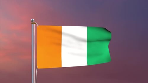 Seamlessly Waving Cote d'Ivoire Flag Animation