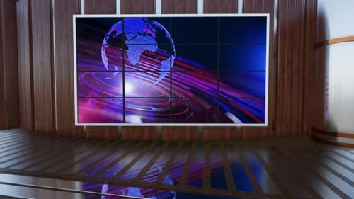 Virtual News Studio Set Green Screen Hintergrund Loop 4k\_