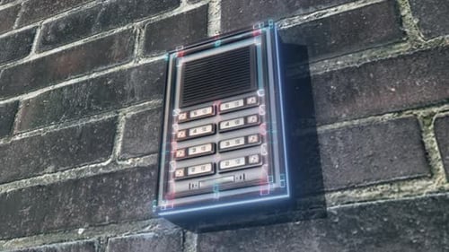 Futuristic Digital Intercom Access Panel Scan