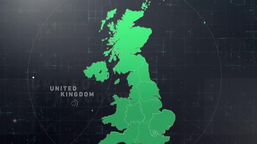 Digital Tech United Kingdom Map Front View