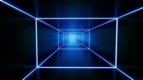 Futuristic Virtual Studio Neon Tunnel Abstract Light Animation