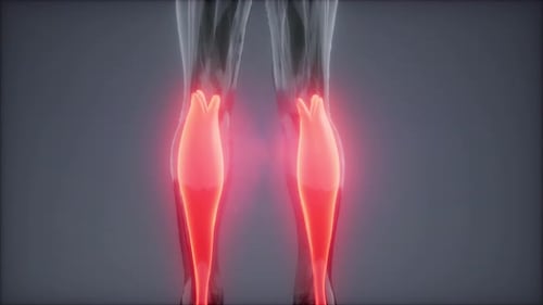Animated Human Calf Muscle Inflammation Scan