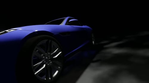 Modern Blue Sports Car Rotating Reveal 3D