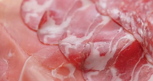Delicious Close-Up of Ham and Cured Meat Slices